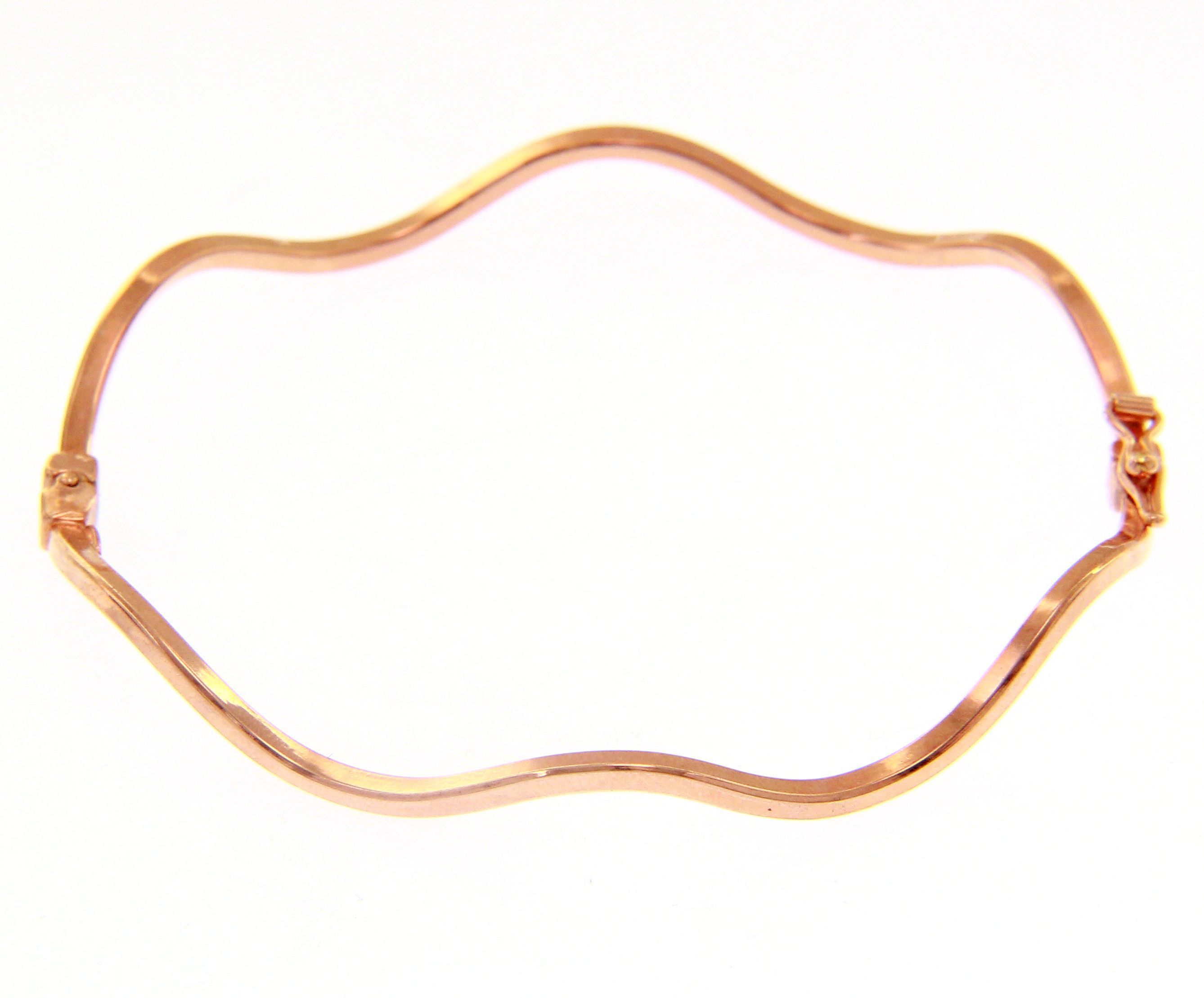 Bracciale rigido ondulato in oro rosa k14 (code S233137)